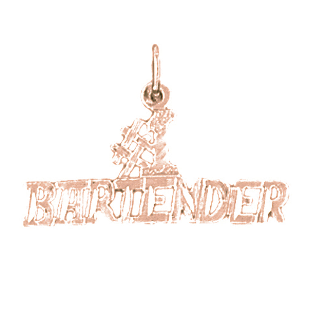 14K or 18K Gold #1 Bartender Pendant