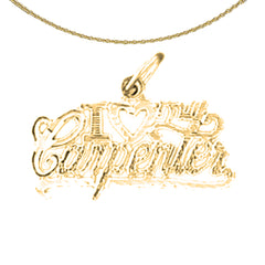 14K or 18K Gold I Love My Carpenter Pendant