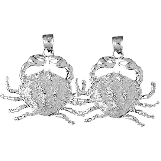 Sterling Silver 35mm Crab Earrings