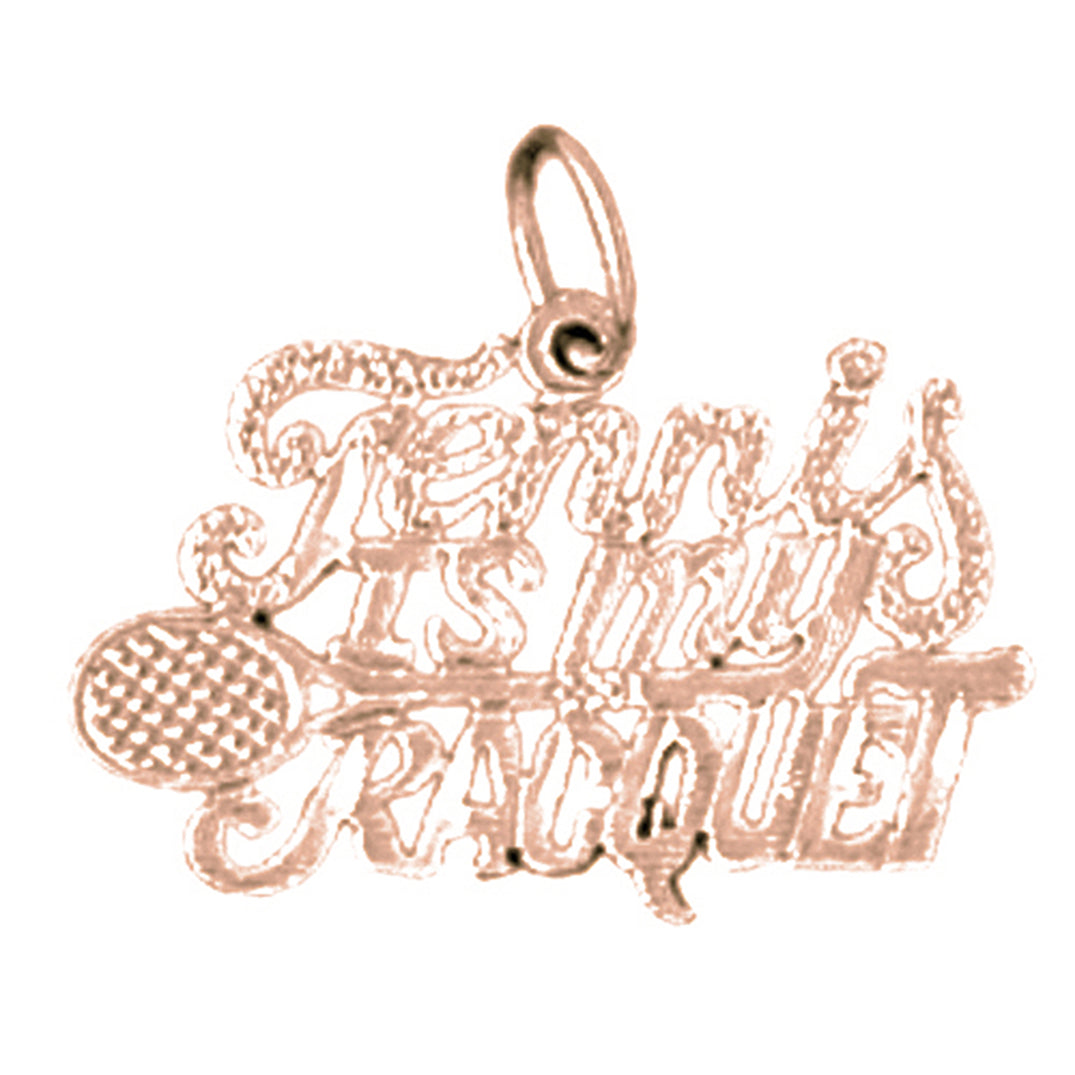 14K or 18K Gold Tennis Is My Racquet Pendant