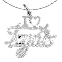 14K or 18K Gold I Love Tennis Pendant
