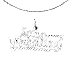 14K or 18K Gold I Love Wrestling Pendant