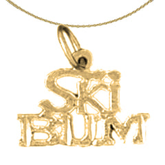 Ski Bum Anhänger aus 14 Karat oder 18 Karat Gold