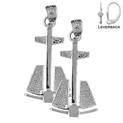 14K or 18K Gold Anchor 3D Earrings