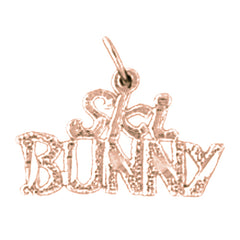 14K or 18K Gold Ski Bunny Pendant