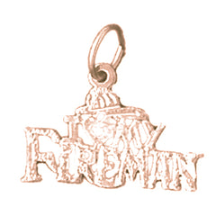 14K or 18K Gold I Love My Fireman Pendant