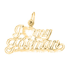 14K or 18K Gold I Love My Fireman Pendant
