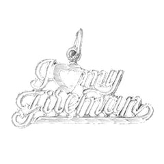 14K or 18K Gold I Love My Fireman Pendant