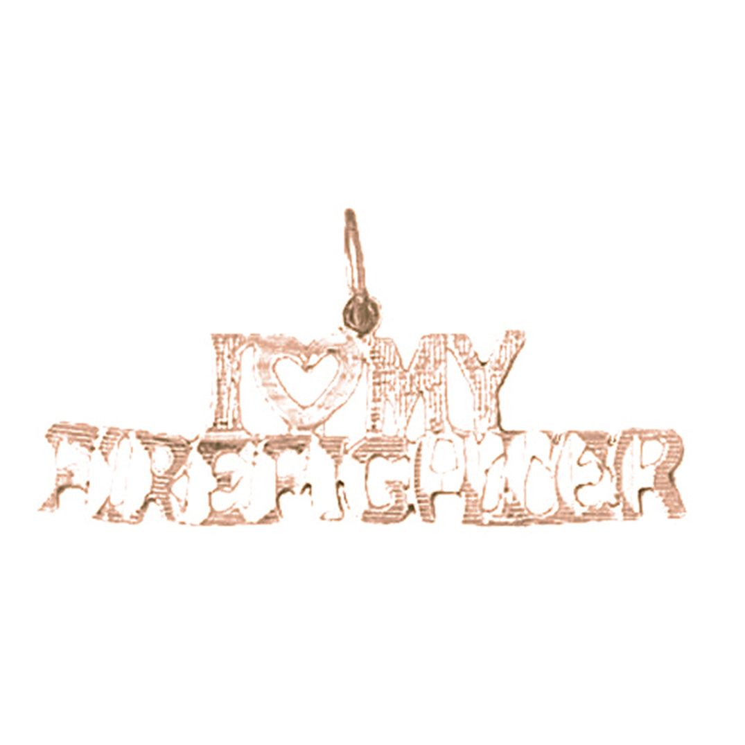 14K or 18K Gold I Love My Fireman Pendant
