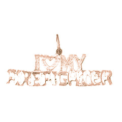 14K or 18K Gold I Love My Fireman Pendant