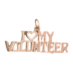 14K or 18K Gold I Love My Volunteer Pendant