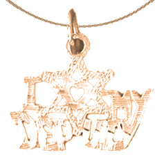 14K or 18K Gold I Love My Deputy Pendant