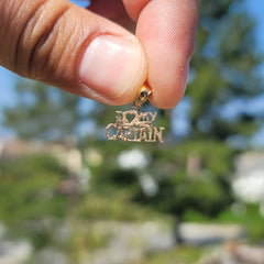 14K or 18K Gold I Love My Captain Pendant