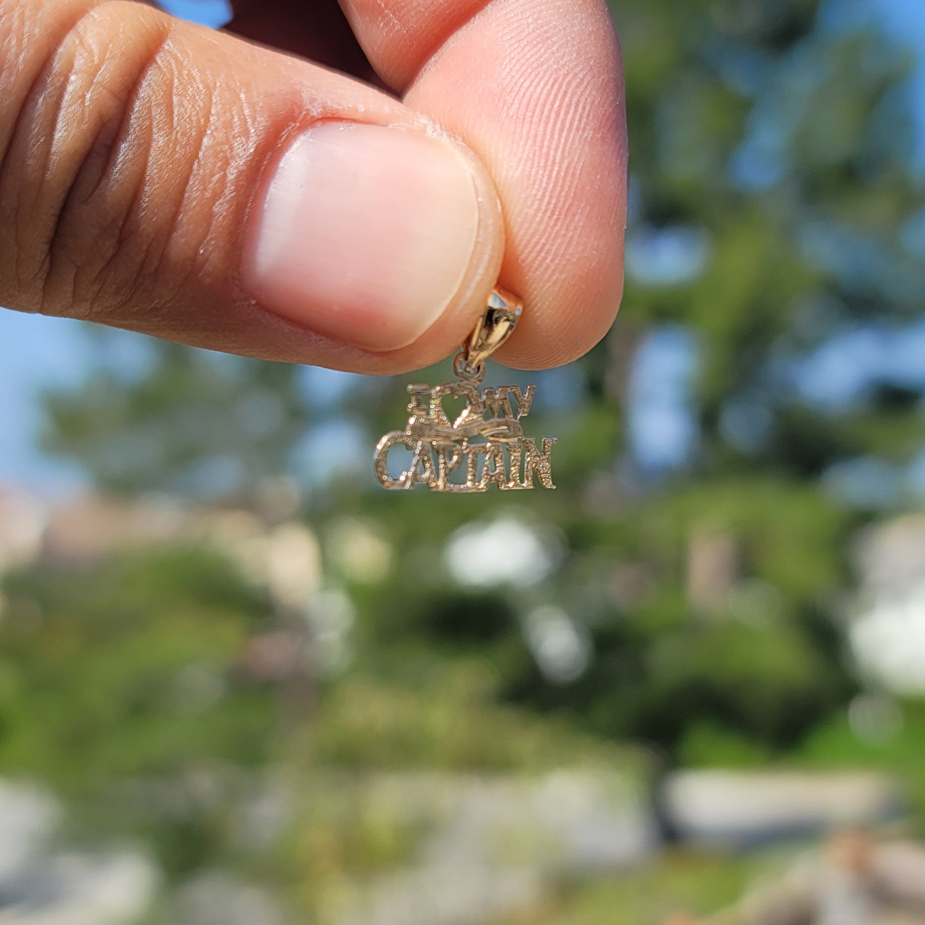 14K or 18K Gold I Love My Captain Pendant