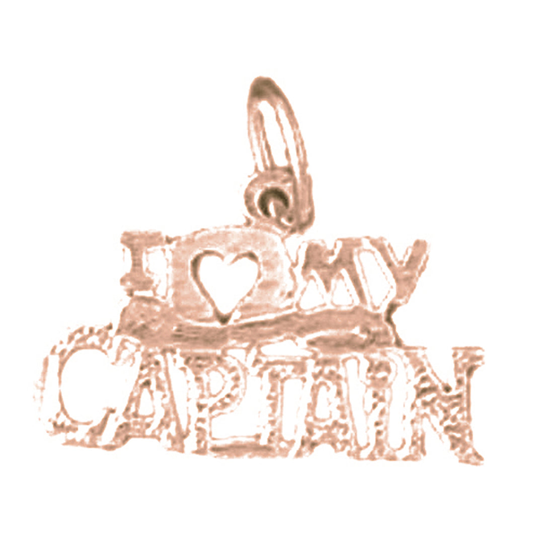 14K or 18K Gold I Love My Captain Pendant