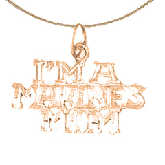 14K or 18K Gold I'M Marines Mom Pendant