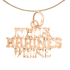 14K or 18K Gold I'm A Marines Wife Pendant