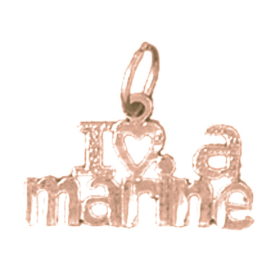 14K or 18K Gold I Love A Marine Pendant