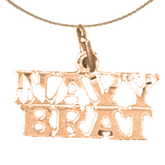 14K or 18K Gold Navy Brat Pendant