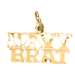14K or 18K Gold Navy Brat Pendant