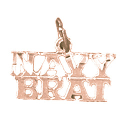 14K or 18K Gold Navy Brat Pendant