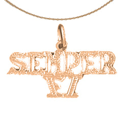 14K or 18K Gold Semper Fi Pendant