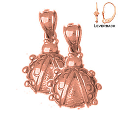 14K or 18K Gold Ladybug Earrings