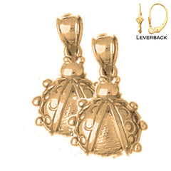 14K or 18K Gold Ladybug Earrings