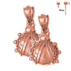14K or 18K Gold Ladybug Earrings