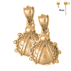 14K or 18K Gold Ladybug Earrings