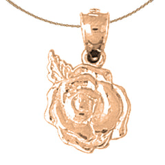 14K oder 18K Gold Rosenblütenanhänger