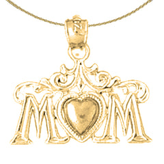 14K oder 18K Gold Mom Anhänger