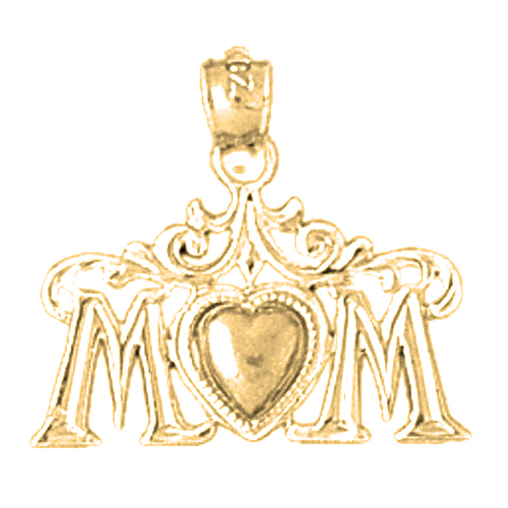 14K or 18K Gold Mom Pendant