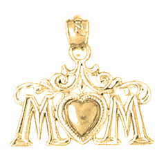 14K or 18K Gold Mom Pendant