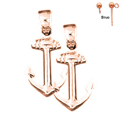14K or 18K Gold Anchor Earrings