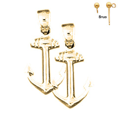 14K or 18K Gold Anchor Earrings