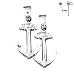 14K or 18K Gold Anchor Earrings