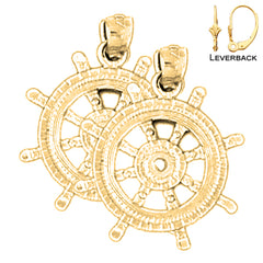 14K or 18K Gold Wheel Earrings