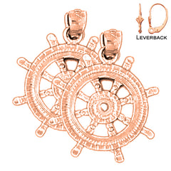 14K or 18K Gold Wheel Earrings