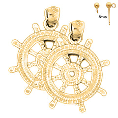 14K or 18K Gold Wheel Earrings