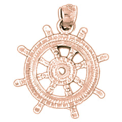 14K or 18K Gold Wheel Pendant