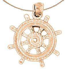 14K or 18K Gold Wheel Pendant