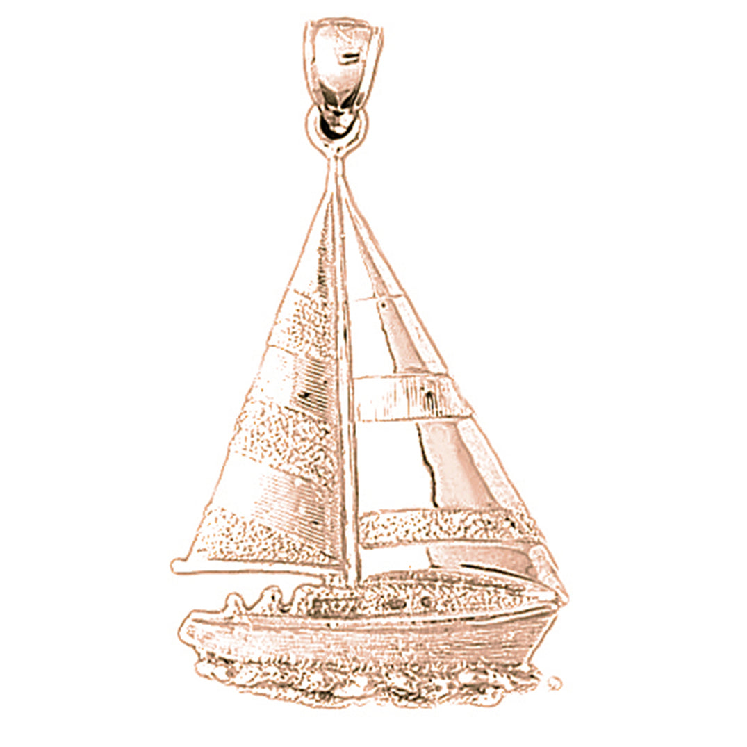 14K or 18K Gold Sailboat Pendant