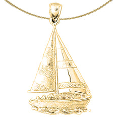 14K oder 18K Gold Segelboot Anhänger