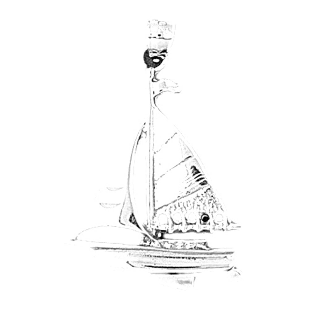 14K or 18K Gold Sailboat Pendant