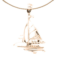 14K oder 18K Gold Segelboot Anhänger