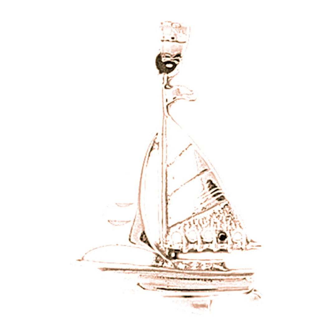 14K or 18K Gold Sailboat Pendant