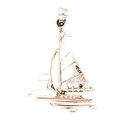14K or 18K Gold Sailboat Pendant