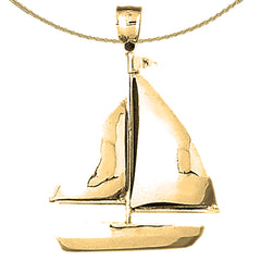 14K oder 18K Gold Segelboot Anhänger