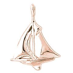 14K or 18K Gold Sailboat Pendant